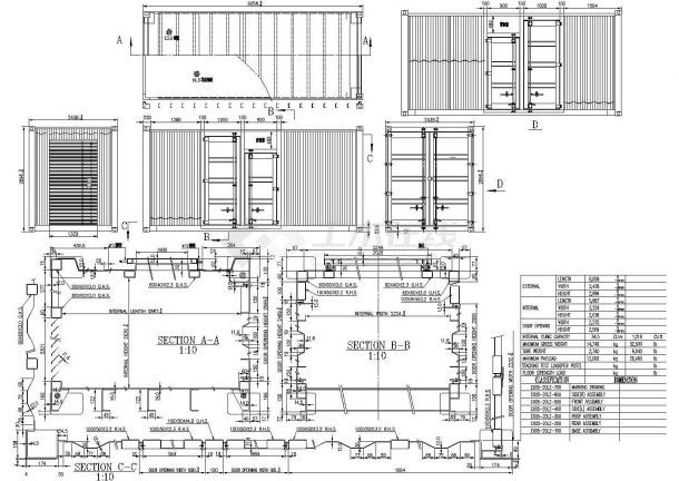 鋼結(jié)構(gòu)集裝箱房的結(jié)構(gòu)圖