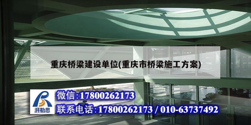 重慶橋梁建設單位(重慶市橋梁施工方案)